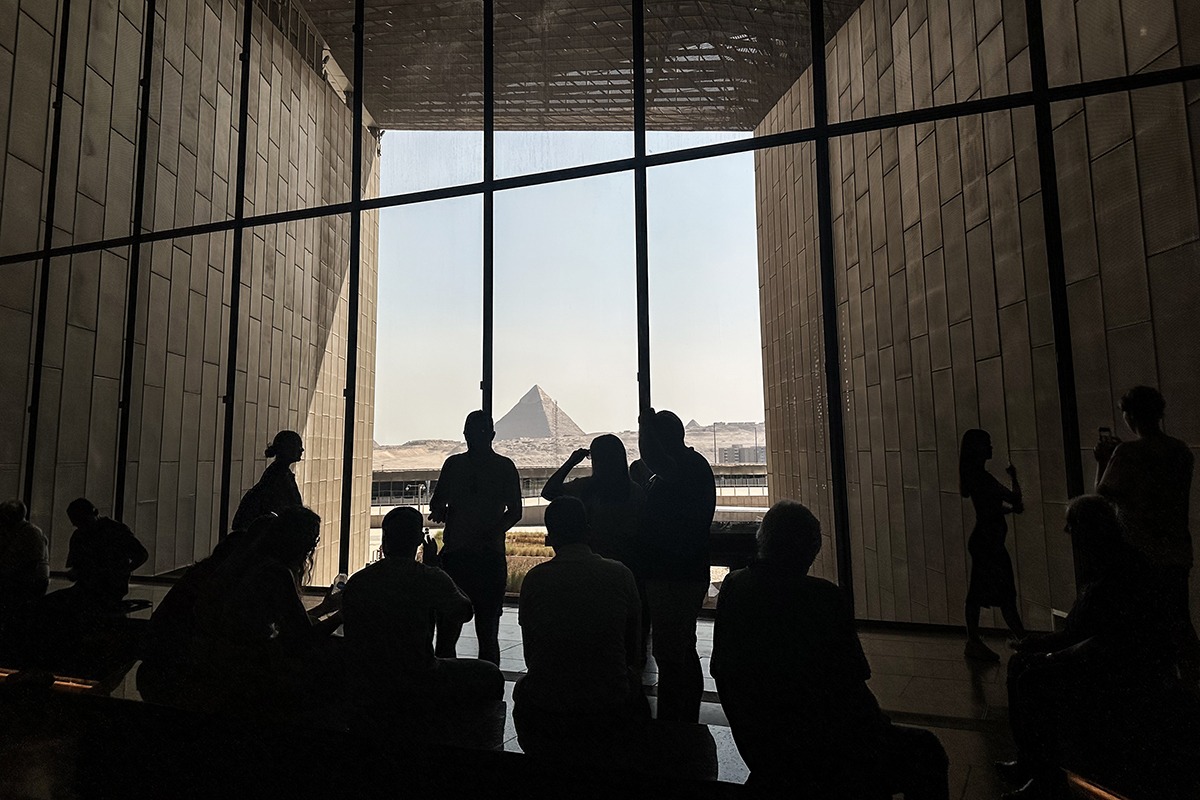 Las pirámides vistas desde el Gran Museo Egipcio