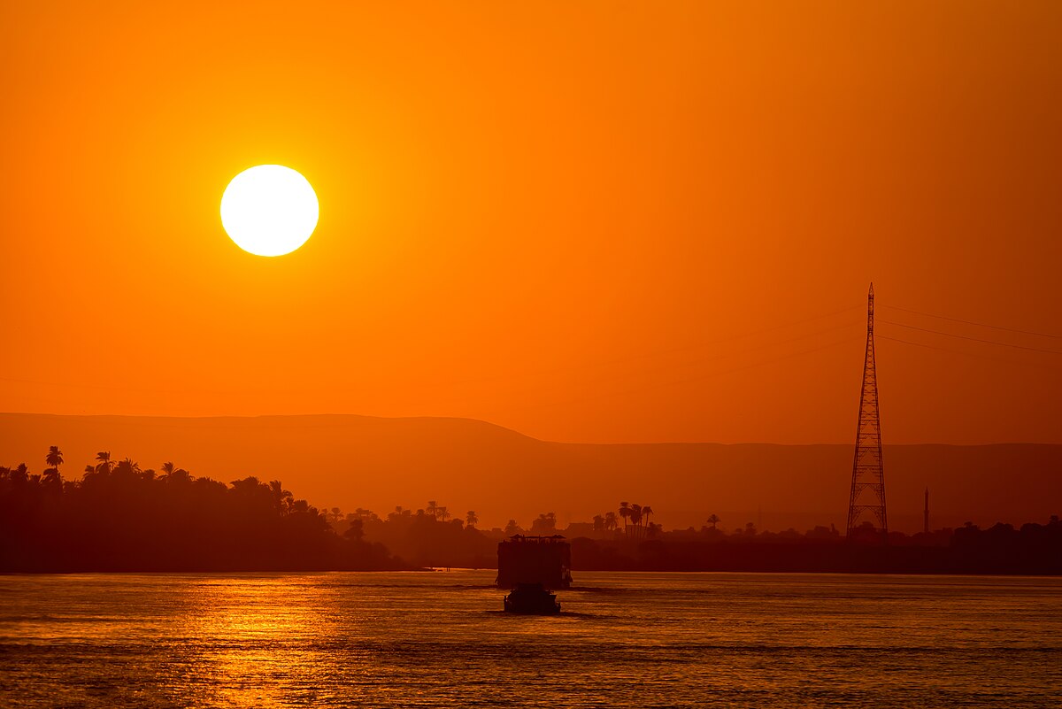 Atardecer sobre el Nilo en Egipto